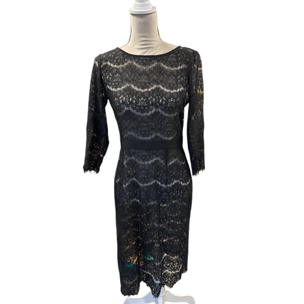 Black lace sheath dress